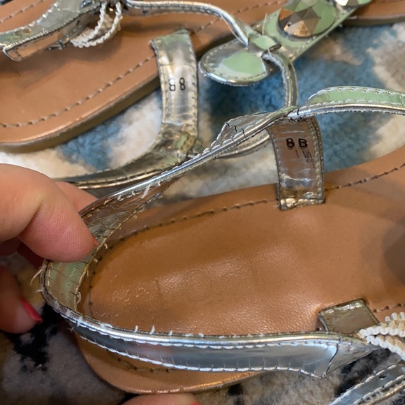 LOFT Silver Jewel Flat Sandals - Picture 3 of 3